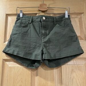 H&M Dark Green High Waist Women's Shorts